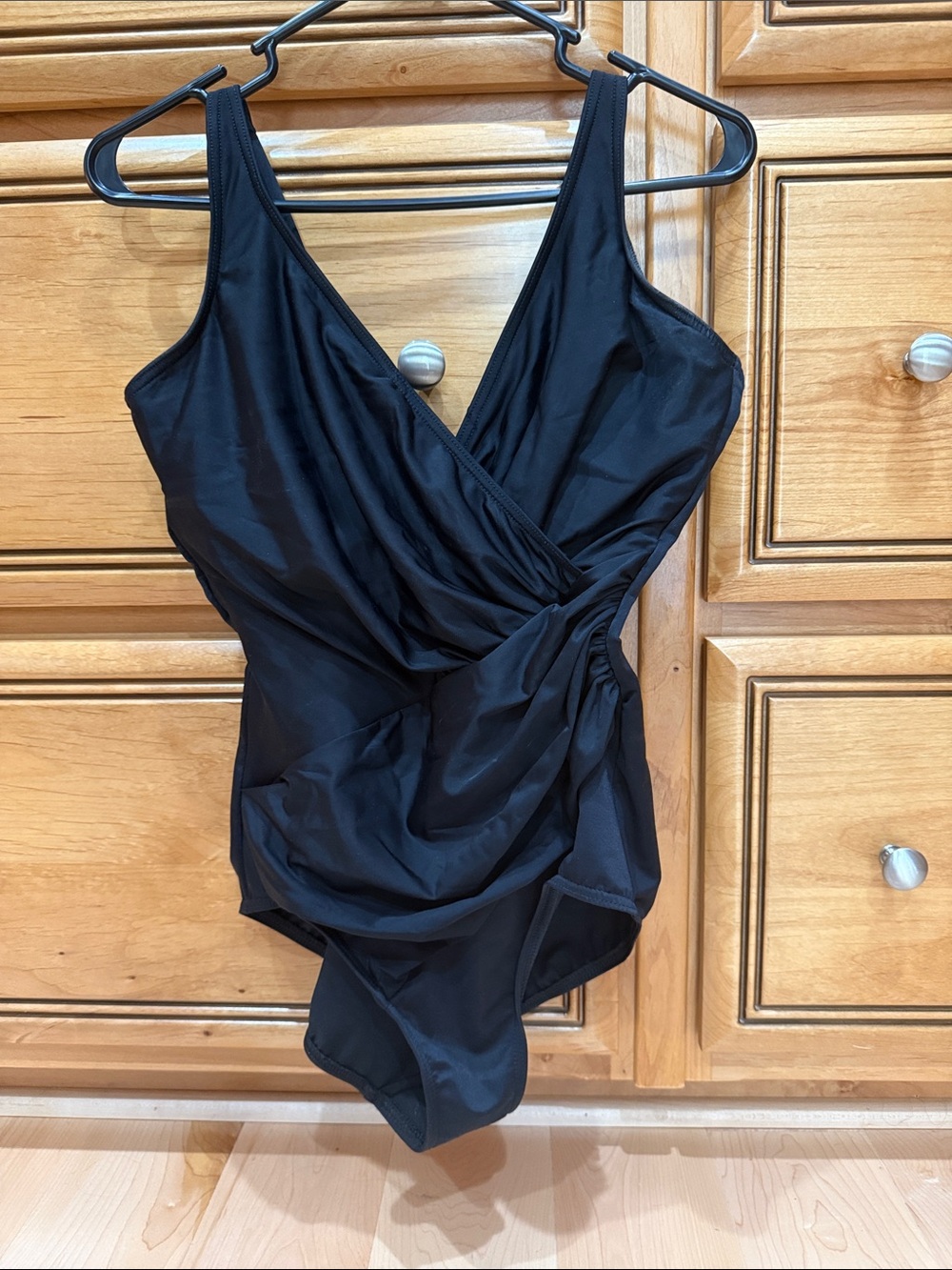 Miraclesuit Black One-Piece Swimsuit with Faux-Wrap Front